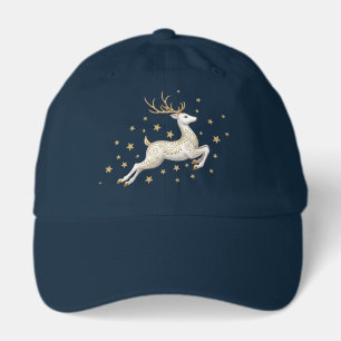 Christmas Reindeer with gold sparkles Hat