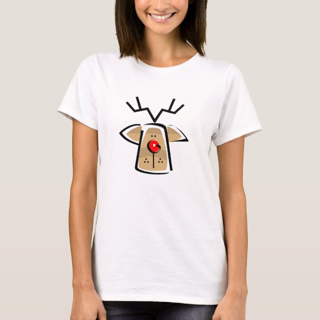 Christmas Reindeer Womens T-Shirt (Front)