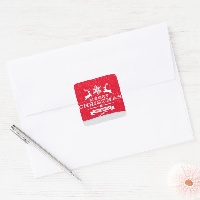 Christmas reindeer word art sticker (Envelope)