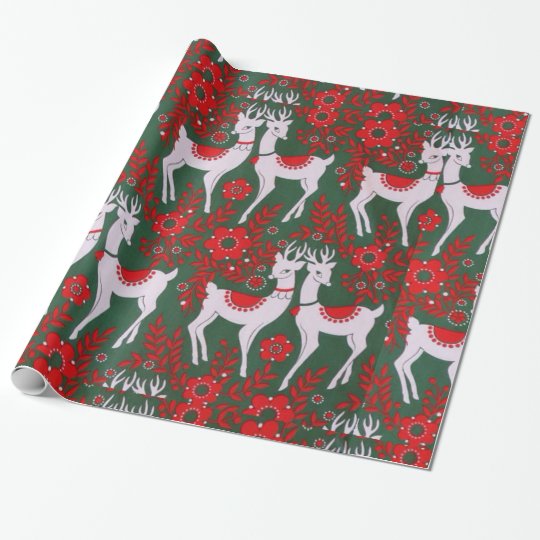 Christmas Reindeer Wrapping Paper | Zazzle.com