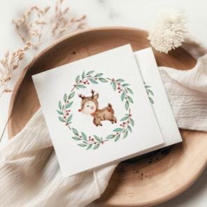 Christmas Reindeer Wreath Napkins