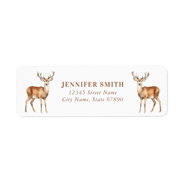 Christmas Reindeers Return Address Labels (Front)