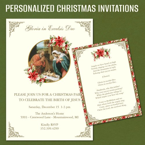 Christmas Religious Celebration Party for Jesus  Invitation