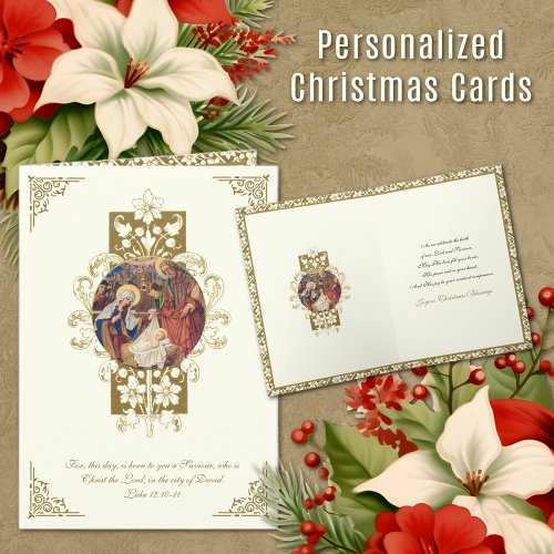 Christmas Religious Nativity Jesus Mary Joseph  Holiday Card