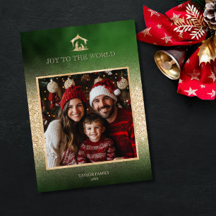 Christmas Religious Nativity Scene Family Photo  Holiday Card