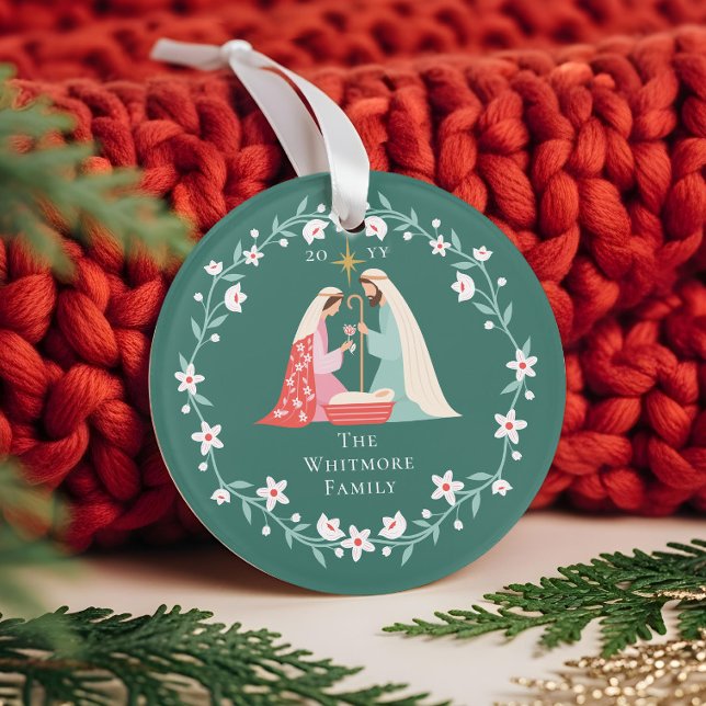 Christmas Religious Nativity Scene Photo Keepsake Ornament (Christmas Religious Nativity Scene Photo Keepsake Ornament (Front))