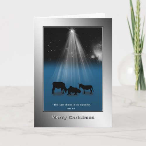 Christmas Religious Nativity Stars Card