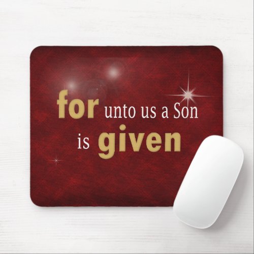 Christmas Religious Text on Red  Mouse Pad