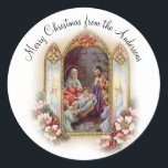 Christmas Religious Vintage Nativity Classic Round Sticker<br><div class="desc">Celebrate the birthday of Jesus with our vintage Nativity stickers. Coordinating invitations and party supplies are in this collection also. For further customization,  please click the "Customize it" button and use our design tool to modify this template.</div>