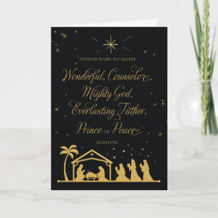 Christmas Religious Wonderful Counselor Gold Card