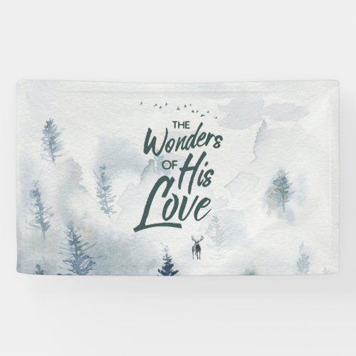 Christmas Religious Wonders of His Love Blessings Banner