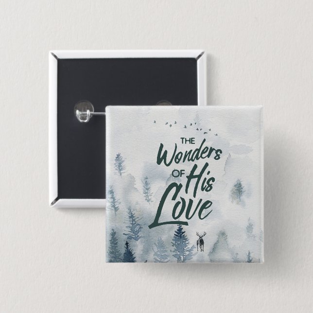 Christmas Religious Wonders of His Love Blessings Button (Front & Back)