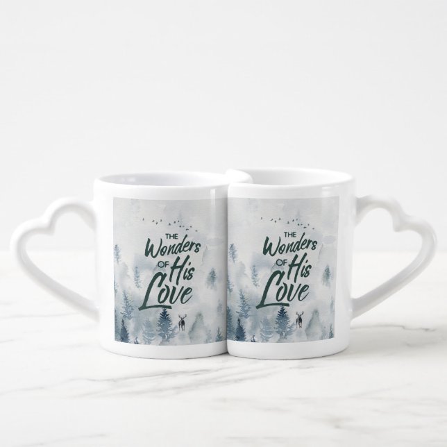 Christmas Religious Wonders of His Love Blessings Coffee Mug Set (Front Nesting)