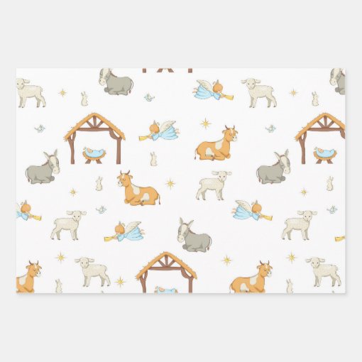 Christmas Religous Nativity wrapping paper sheets Zazzle