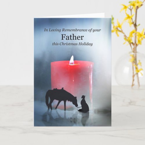 Christmas Remembrance of Father with Cowboy Horse Card