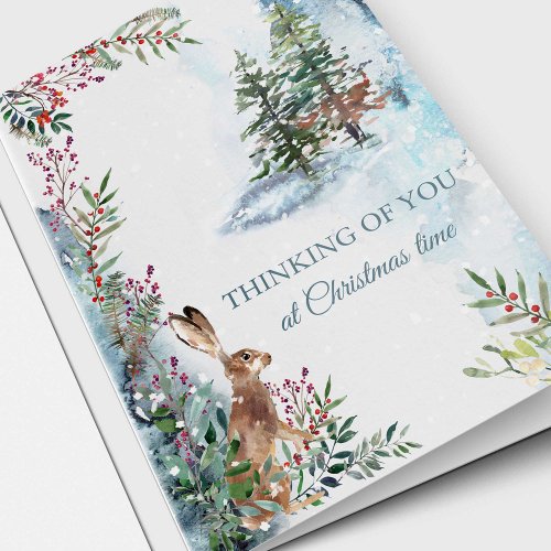 Christmas Remembrance Woodlands Sympathy Holiday Card