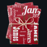 Christmas Repeating Name Red White Green Gift Wrapping Paper Sheets<br><div class="desc">Wrap your gifts with their own name with this Christmas repeating name personalized wrapping paper set of red,  white,  and green wrapping paper sheets!  Your recipient will be so excited to see their name on their own wrapping paper with name graffiti!</div>