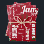 Christmas Repeating Name Red White Green Gift Wrapping Paper Sheets<br><div class="desc">Wrap your gifts with their own name with this Christmas repeating name personalized wrapping paper set of red,  white,  and green wrapping paper sheets!  Your recipient will be so excited to see their name on their own wrapping paper with name graffiti!</div>