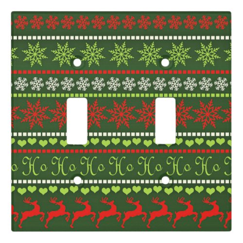 Christmas Repeating Pattern Light Switch Cover