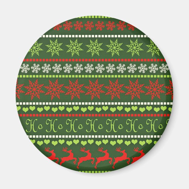 Christmas Repeating Pattern Magnet (Front)