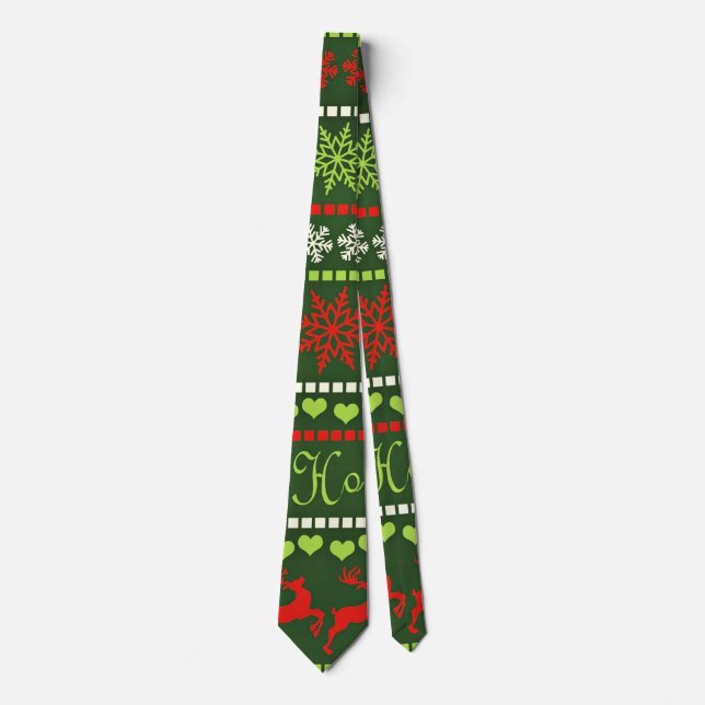 Christmas Repeating Pattern Neck Tie (Front)