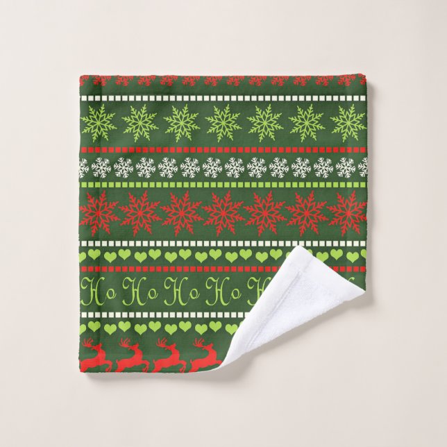 Christmas Repeating Pattern Wash Cloth (Wash Cloth)