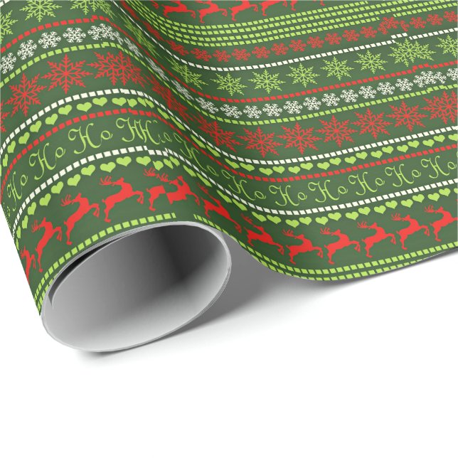 Christmas Repeating Pattern Wrapping Paper (Roll Corner)
