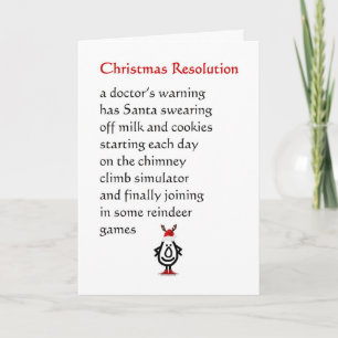 Christmas Resolution - a funny Christmas Poem Holiday Card