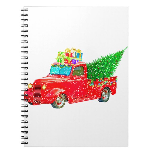 Christmas Retro Car Holiday Notebook (Front)