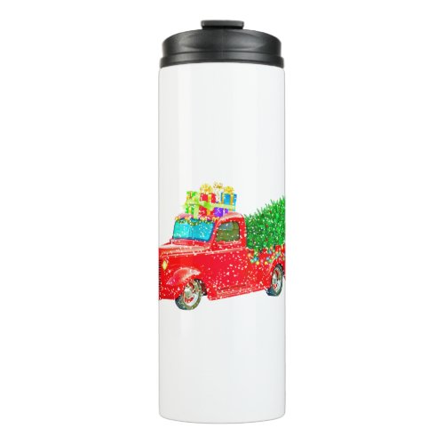 Christmas Retro Car Holiday Thermal Tumbler