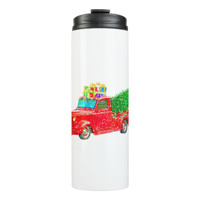 Christmas Retro Car Holiday Thermal Tumbler (Front)