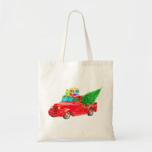 Christmas Retro Car Holiday Tote Bag