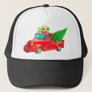 Christmas Retro Car Holiday Trucker Hat