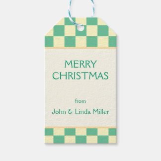 Christmas Retro Checker Pattern Gift Tags