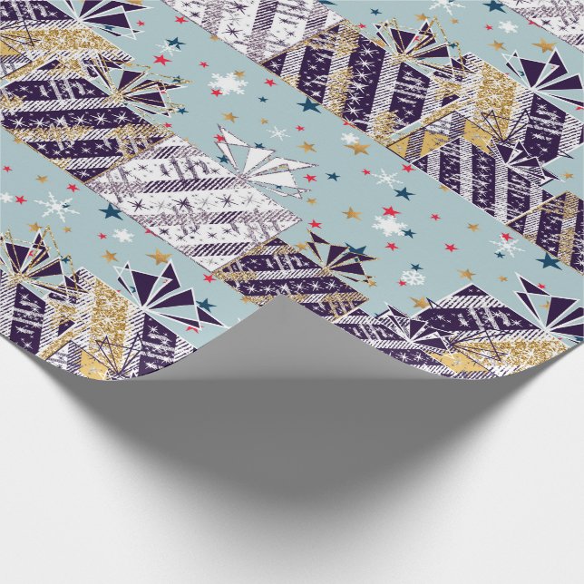 Christmas retro gift colorful wrapping paper (Corner)