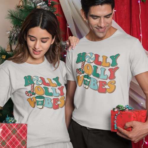  Christmas Retro Holly Jolly Vibes  T_Shirt