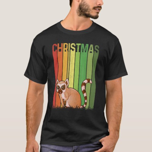 Christmas Retro Lemur Cute Group Matching Xmas Hol T_Shirt
