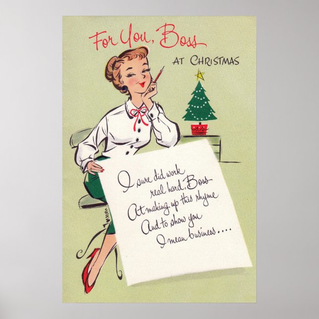 Christmas retro office party decor poster (Front)
