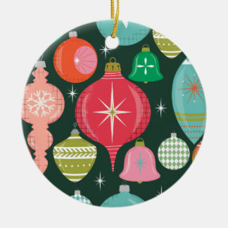 Christmas Retro Ornaments Green