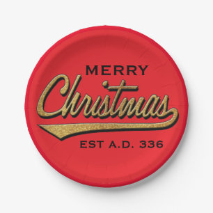 Christmas Retro Paper Plates