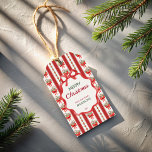 Christmas retro stripes grandmilenial personalized gift tags<br><div class="desc">Christmas gift tags red retro stripes candy canes bow personalized gift tags,  Christmas gift tags,  pinecone winter greenery Christmas gift tags ,  winter berries bunch,  grandmillenial Christmas gift tags red bow wavy border christmas gift tags,  candy canes and red bows Christmas gift tags</div>