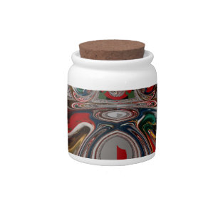 Christmas Retro Vintage Texture Abstract Art Print Candy Jar