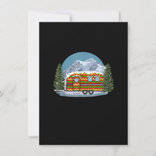 Christmas Retro Vintage Vacation Rv Camp Camper Fu Invitation