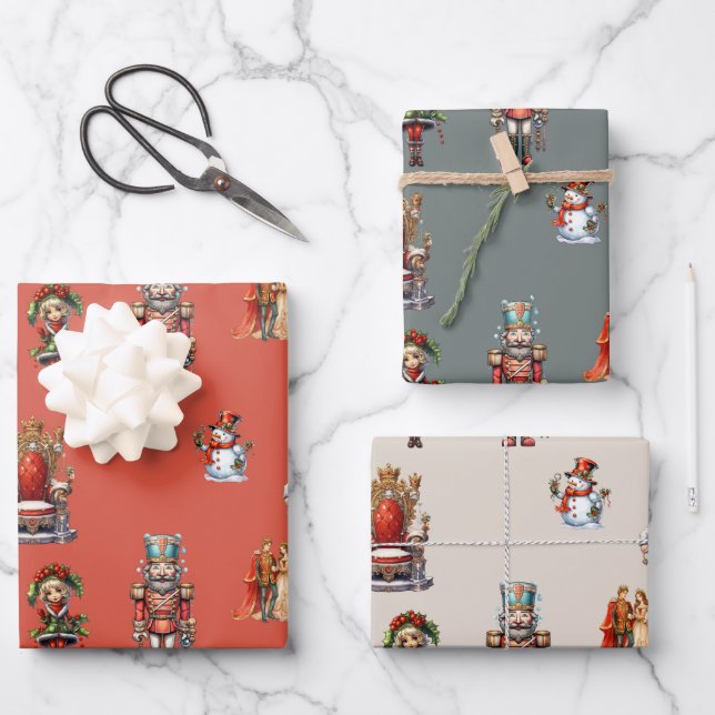 Christmas Retro Vinted Fairycore Wrapping Paper Sheets (Front)