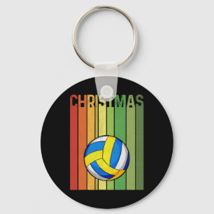 Christmas Retro Volleyball Player Cute Group Match Keychain