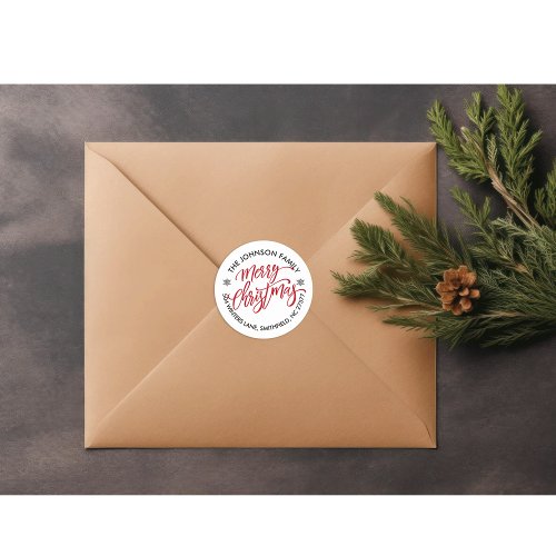 Christmas Return Address Classic Round Sticker