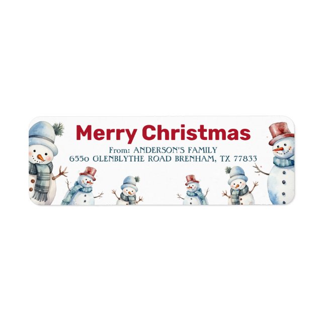 Christmas Return Address Label (Front)