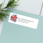 Christmas Return Address Labels Colorful Botanical<br><div class="desc">These botanical Christmas return address labels feature a colorful watercolor poinsettia. An informal and casual choice for holiday mailings and winter weddings. To see more stylish and trendy designs visit www.zazzle.com/dotellabelle

Unique watercolor art by Victoria Grigaliunas of Do Tell A Belle.</div>