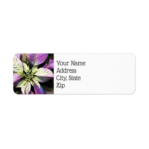 Christmas Return Address Labels_ Lav Poinsettias Label
