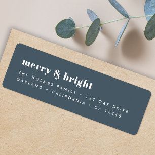 Christmas Return Address Labels   Merry & Bright